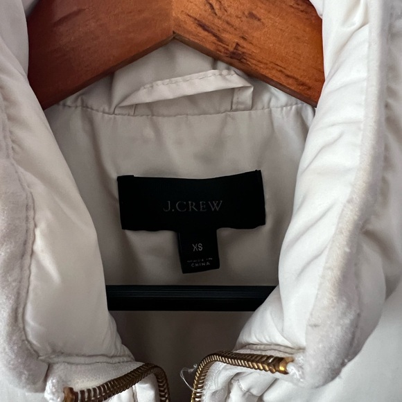 J. Crew Off-White Puffer Vest with Gold-Tone Zipper - Picture 5 of 7